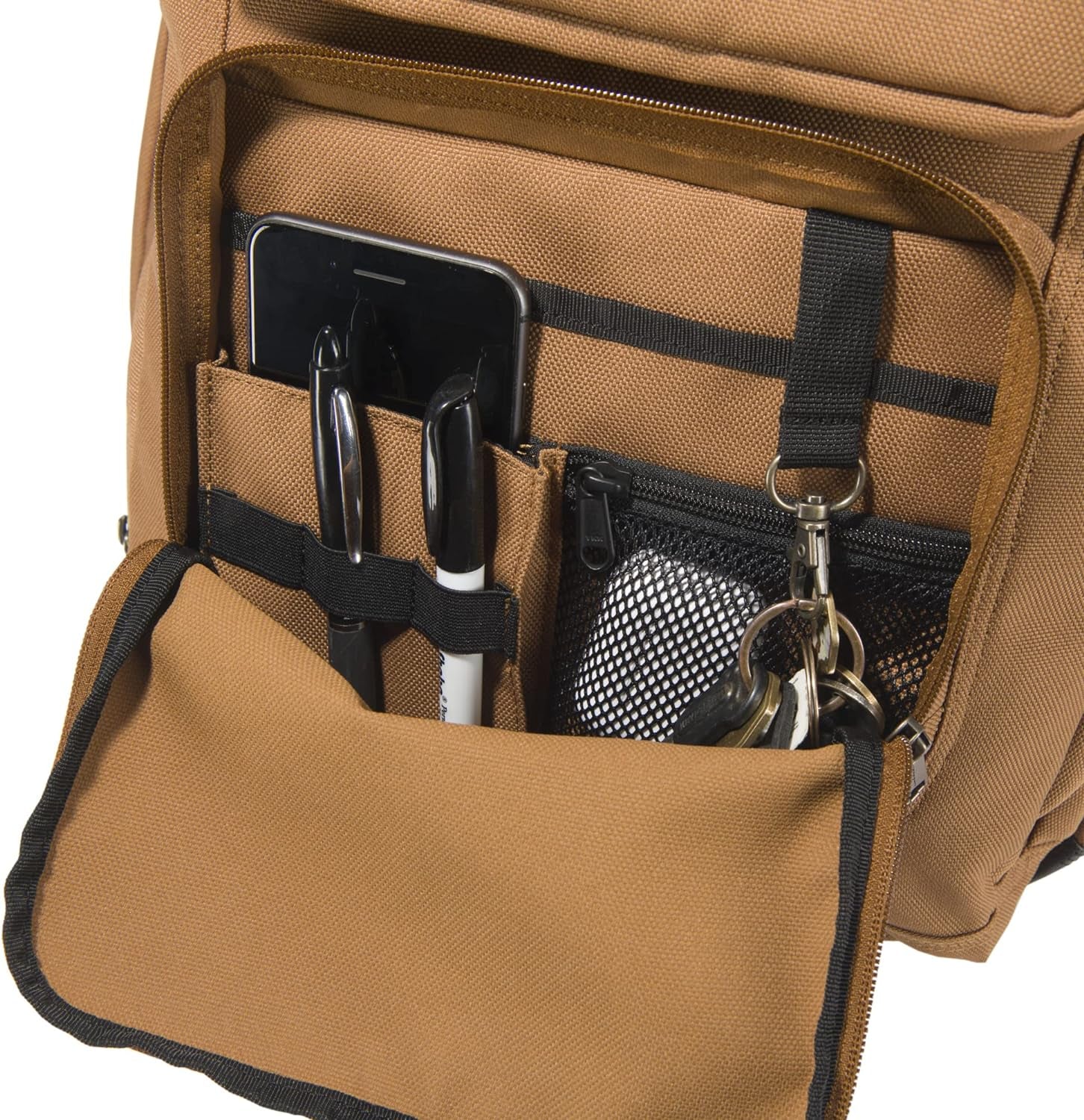 35L Triple-Compartment Backpack, Durable Pack with Laptop Sleeve and Duravax Abrasion Resistant Base,  Brown